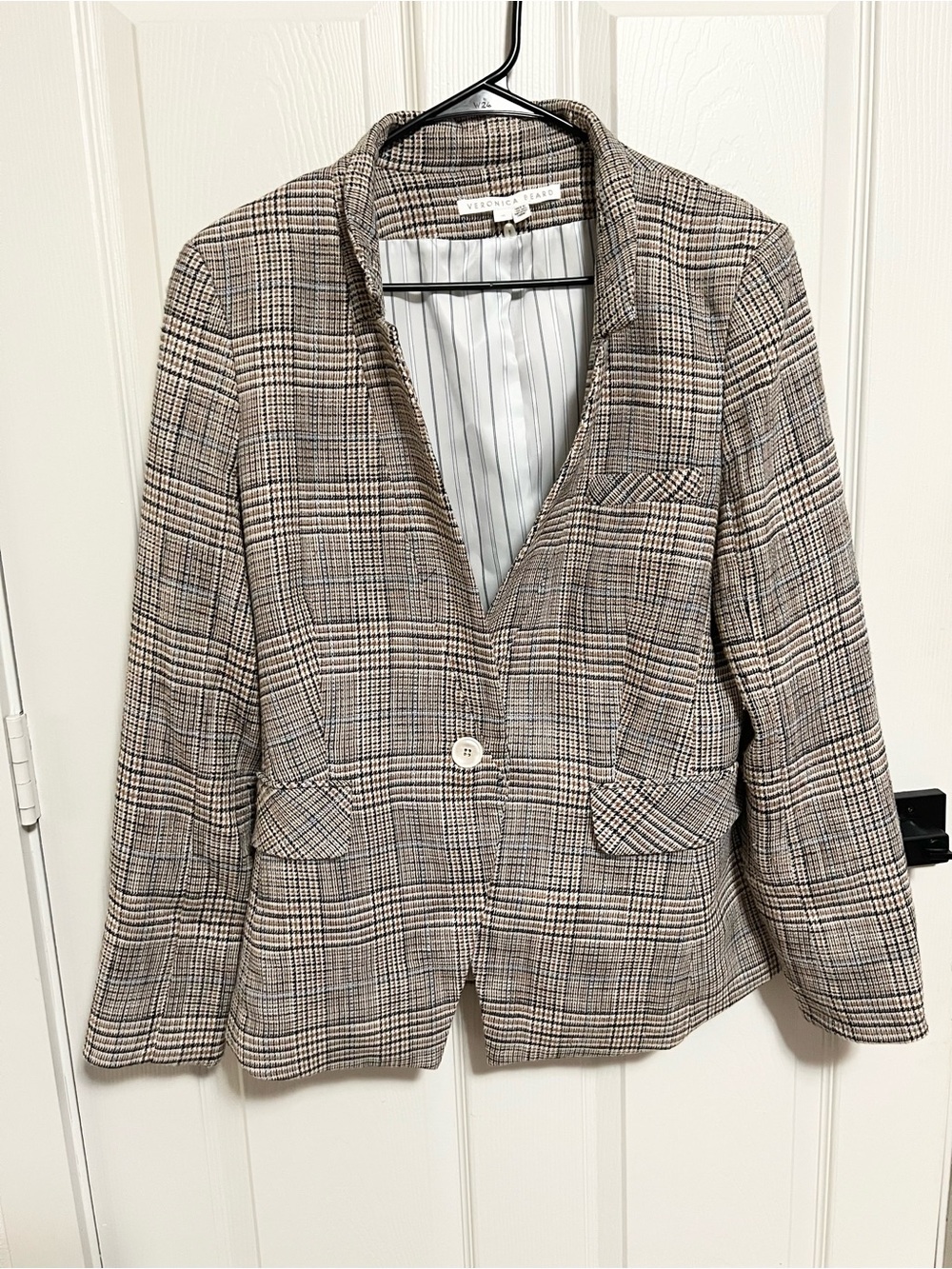 Veronica Beard Orchid Houndstooth-Plaid Dickey Jacket Blazer 10 - Picture 2 of 11